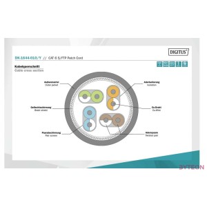 Digitus Cat6 S-FTP 1m hálózati kábel Sárga S,FTP (S-STP)