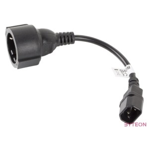 Lanberg CA-C14E-10CC-0018-BK tápkábel Fekete 0,18 M C14 csatlakozó