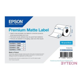 Epson Premium Matte Label Fehér