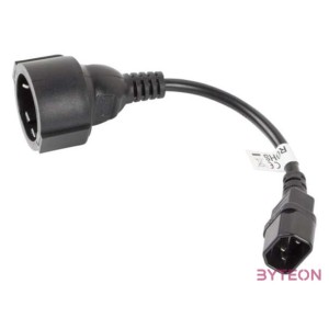 Lanberg CA-C14E-10CC-0018-BK tápkábel Fekete 0,18 M C14 csatlakozó