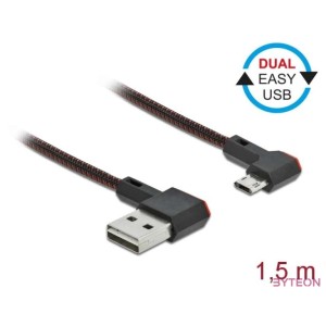 DeLOCK 85272 USB kábel 1,5 M USB 2.0 USB A Micro-USB B Fekete