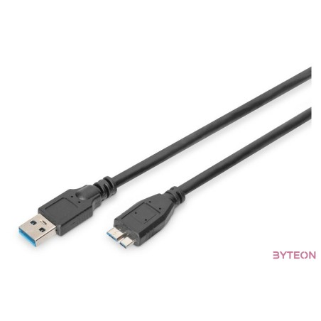 Digitus AK-300116-010-S USB kábel 1 M USB 3.2 Gen 1 (3.1 Gen 1) USB A Micro-USB B Fekete
