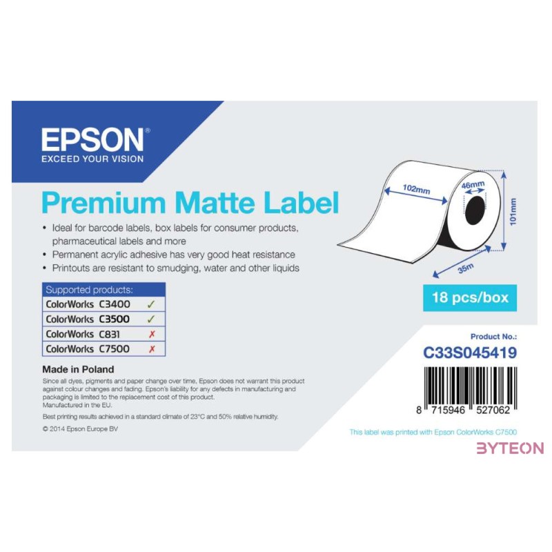 Epson Premium, 102mm x 35m, 163 g,m