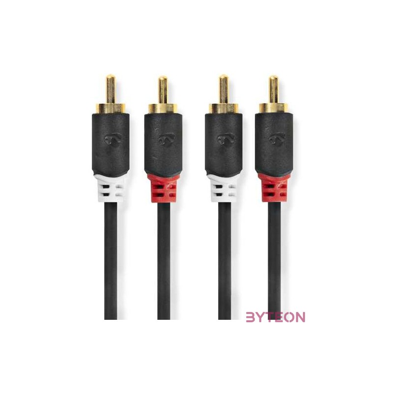 Nedis CABW24200AT20 audio kábel 2 M 2 x RCA Antracit