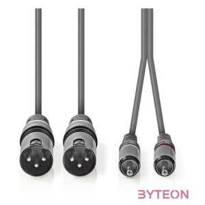 Nedis COTH15210GY15 audio kábel 1,5 M 2 x XLR (3-pin) 2 x RCA Szürke