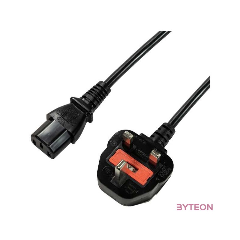 LogiLink CP121 tápkábel Fekete 1,8 M BS 1363 IEC C13