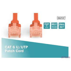 Digitus CAT6 U,UTP 2m hálózati kábel Vörös U,UTP (UTP)