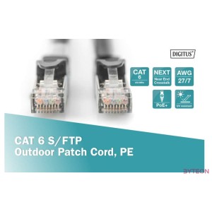 Digitus 2m Cat.6 S,FTP hálózati kábel Fekete Cat6 S,FTP (S-STP)