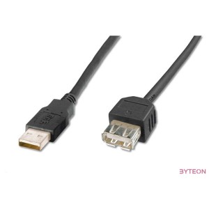 Digitus AK-300200-018-S USB kábel 1,8 M USB 2.0 USB A Fekete