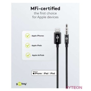 Goobay 66805 Lightning kábel 1 M Fekete