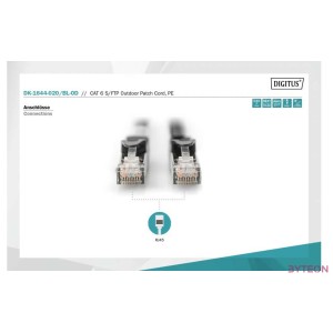 Digitus 2m Cat.6 S,FTP hálózati kábel Fekete Cat6 S,FTP (S-STP)