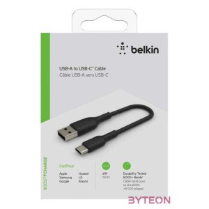 Belkin CAB001BT0MBK USB kábel 0,15 M USB A USB C Fekete