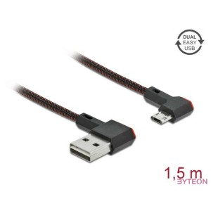 DeLOCK 85272 USB kábel 1,5 M USB 2.0 USB A Micro-USB B Fekete