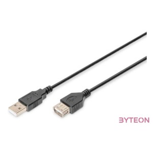 Digitus AK-300200-018-S USB kábel 1,8 M USB 2.0 USB A Fekete