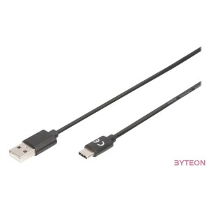 Digitus AK-300154-018-S USB kábel 1,8 M USB 2.0 2 x USB A USB C Fekete