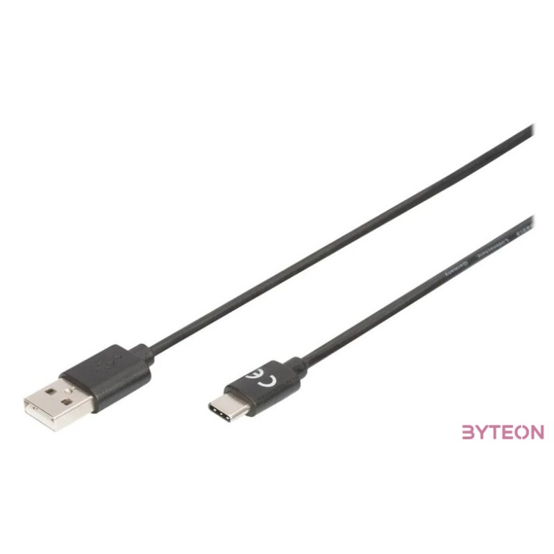 Digitus AK-300154-018-S USB kábel 1,8 M USB 2.0 2 x USB A USB C Fekete
