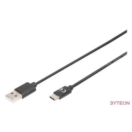Digitus AK-300154-018-S USB kábel 1,8 M USB 2.0 2 x USB A USB C Fekete