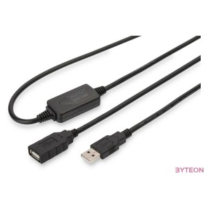 Digitus DA-73100-1 USB kábel 10 M USB 2.0 USB A Fekete