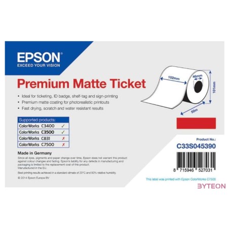 Epson Premium, 102mm x 50m, 107 g,m