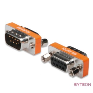 Digitus ZERO MODEM ADAPTER D-SUB9 METAL HOUSING M,F VGA (D-Sub) Narancssárga, Ezüst