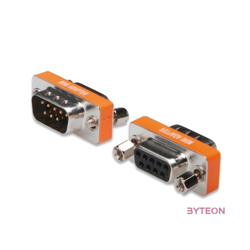 Digitus ZERO MODEM ADAPTER D-SUB9 METAL HOUSING M,F VGA (D-Sub) Narancssárga, Ezüst