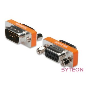 Digitus ZERO MODEM ADAPTER D-SUB9 METAL HOUSING M,F VGA (D-Sub) Narancssárga, Ezüst