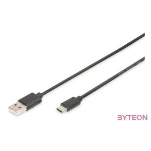 Digitus AK-300154-018-S USB kábel 1,8 M USB 2.0 2 x USB A USB C Fekete