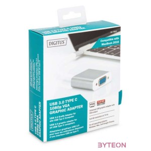 Digitus DA-70837 video átalakító kábel 0,2 M USB C-típus VGA (D-Sub) Fehér