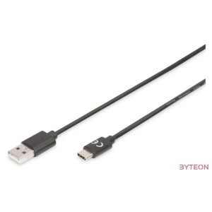 Digitus AK-300154-018-S USB kábel 1,8 M USB 2.0 2 x USB A USB C Fekete