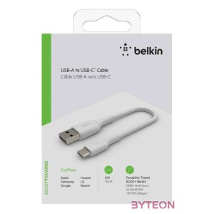 Belkin CAB001BT0MWH USB kábel 0,15 M USB A USB C Fehér
