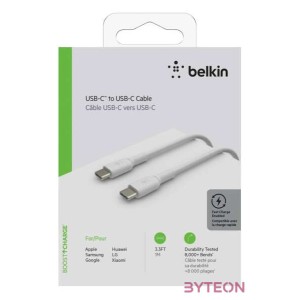 Belkin CAB003BT1MWH USB kábel 1 M USB C Fehér