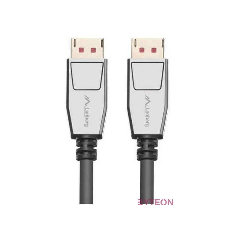Lanberg CA-DPDP-20CU-0010-BK DisplayPort kábel 1 M Fekete, Ezüst