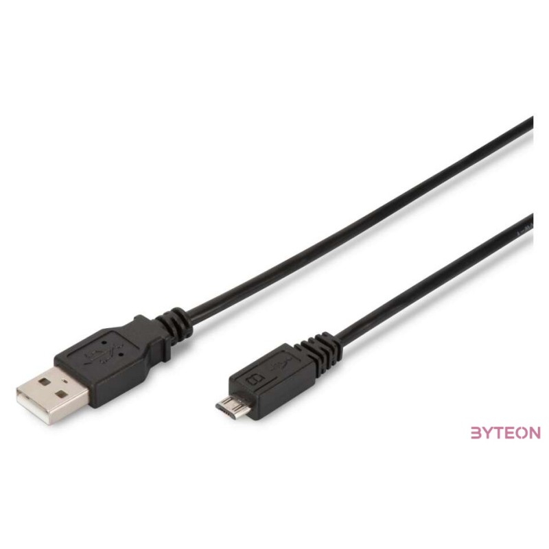 ASSMANN Electronic A,micro-B, 3m USB kábel USB 2.0 USB A Micro-USB B Fekete