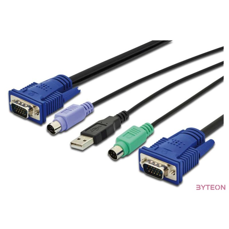 Digitus DS-19231 KVM kábel Fekete 1,8 M