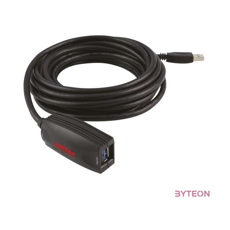 ROLINE USB 3.0 Active Repeater USB kábel 5 M USB A Fekete