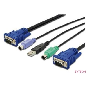 Digitus DS-19231 KVM kábel Fekete 1,8 M