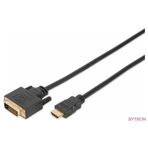 Digitus 2m, HDMI,DVI-D HDMI A-típus (Standard) Fekete