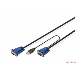 Digitus DS-19231 KVM kábel Fekete 1,8 M