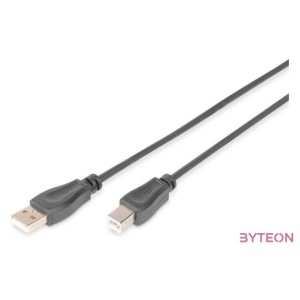 Digitus USB 2.0 A,B, 0.5m USB kábel 0,5 M USB A USB B Fekete