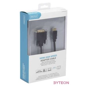 Digitus 2m, HDMI,DVI-D HDMI A-típus (Standard) Fekete