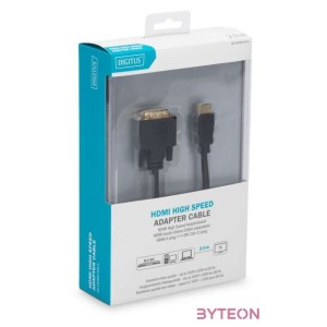 Digitus 2m, HDMI,DVI-D HDMI A-típus (Standard) Fekete