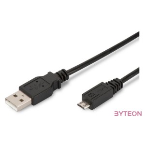 Digitus AK-300110-018-S USB kábel 1,8 M USB 2.0 USB A Micro-USB B Fekete