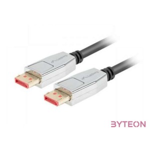 Lanberg CA-DPDP-20CU-0010-BK DisplayPort kábel 1 M Fekete, Ezüst
