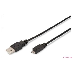 ASSMANN Electronic A,micro-B, 3m USB kábel USB 2.0 USB A Micro-USB B Fekete