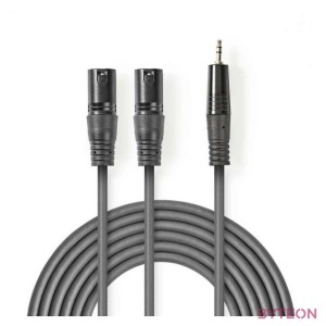 Nedis COTH15310GY15 audio kábel 1,5 M 2 x XLR (3-pin) Szürke