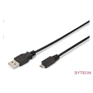 ASSMANN Electronic A,micro-B, 3m USB kábel USB 2.0 USB A Micro-USB B Fekete