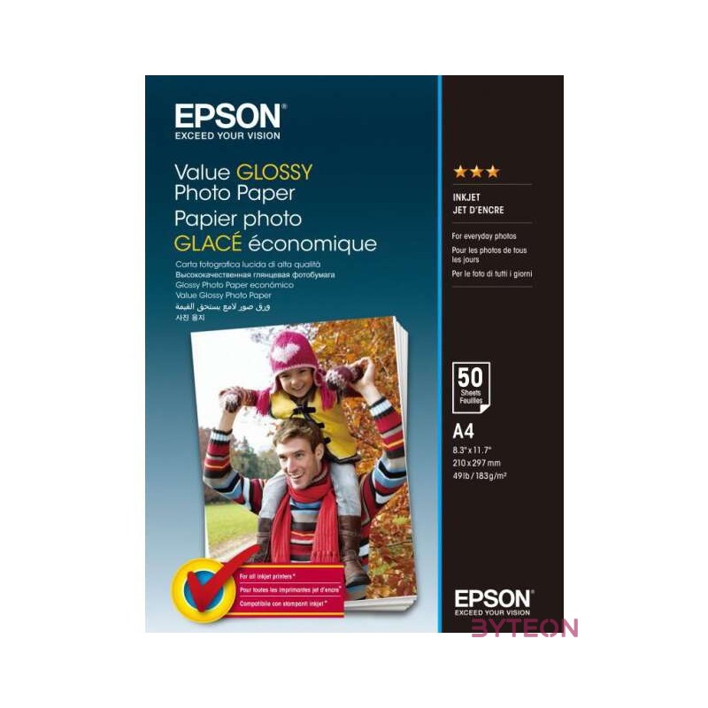 Epson Value Glossy Photo Paper fotópapír A4 Többszínű Fényes