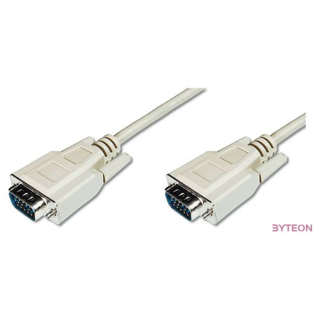 Digitus 1.8m D-Sub15 VGA kábel 1,8 M VGA (D-Sub) Bézs