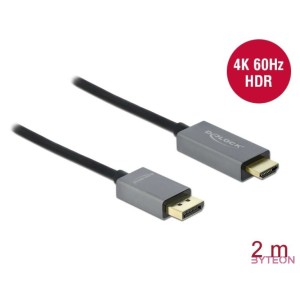 DeLOCK 85929 video átalakító kábel 2 M HDMI A-típus (Standard) DisplayPort Fekete, Szürke