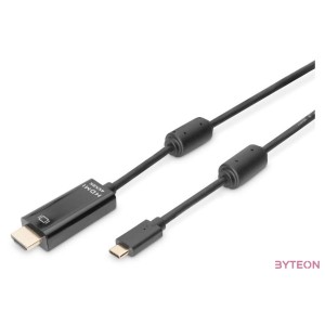Digitus AK-300330-020-S video átalakító kábel 2 M USB C-típus DisplayPort Fekete